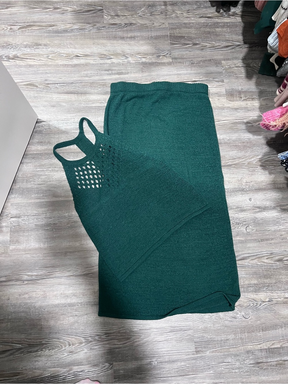 Sunday in Brooklyn Deep Green Knit Midi Skirt